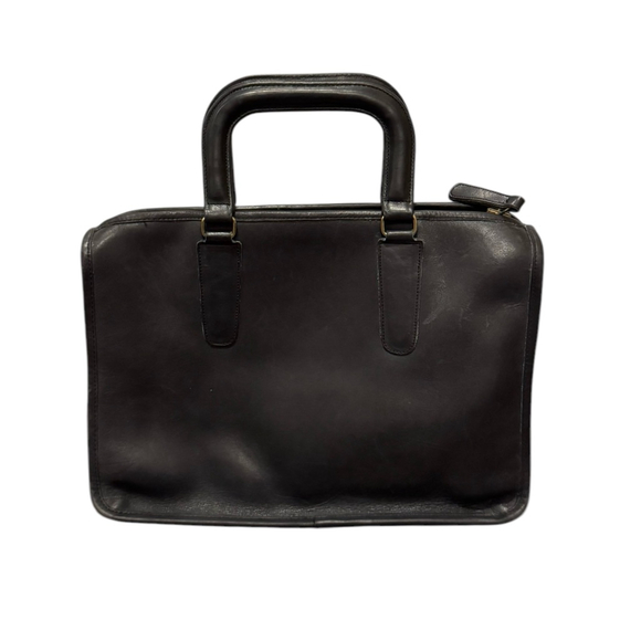 Vintage 70s Coach Bonnie Cashin Navy Blue Genuine Cowhide Leather Slim Handbag - Picture 9 of 10